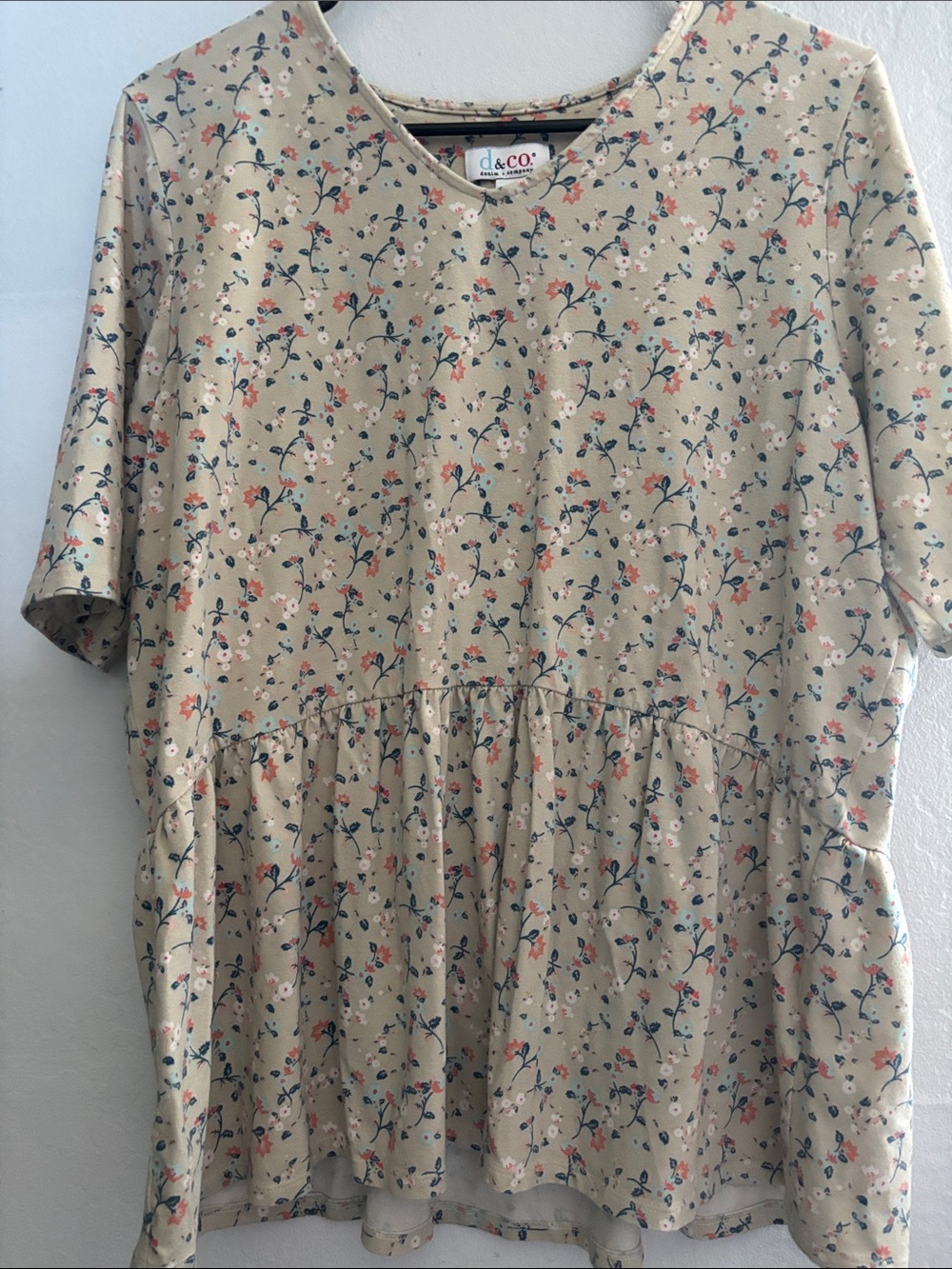 ' Cream Floral Peplum Dress